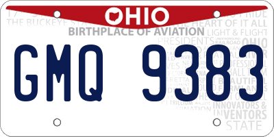 OH license plate GMQ9383