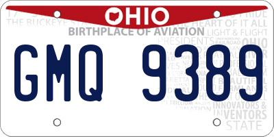 OH license plate GMQ9389