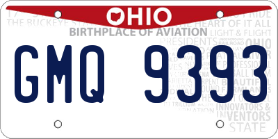 OH license plate GMQ9393