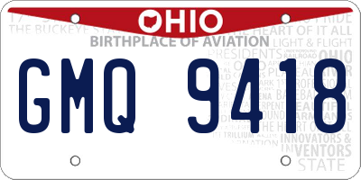 OH license plate GMQ9418