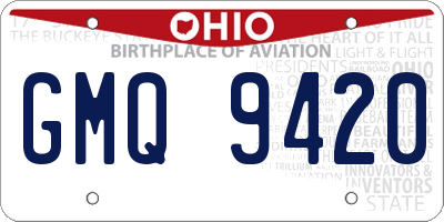 OH license plate GMQ9420