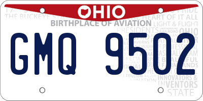 OH license plate GMQ9502