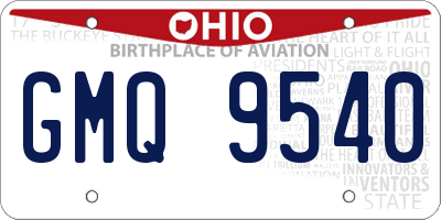 OH license plate GMQ9540