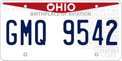 OH license plate GMQ9542