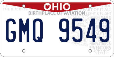 OH license plate GMQ9549