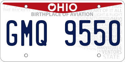 OH license plate GMQ9550