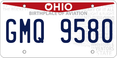 OH license plate GMQ9580