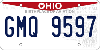 OH license plate GMQ9597
