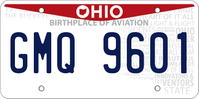 OH license plate GMQ9601
