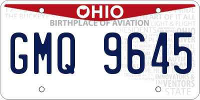 OH license plate GMQ9645