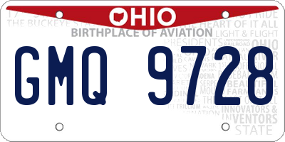 OH license plate GMQ9728