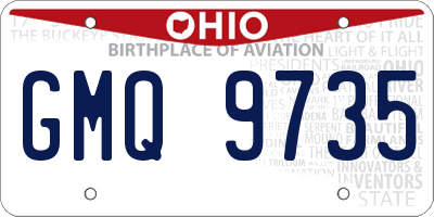 OH license plate GMQ9735