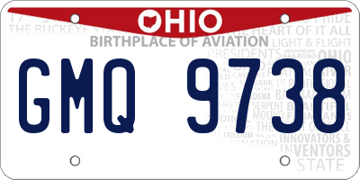 OH license plate GMQ9738
