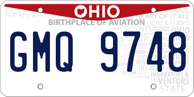 OH license plate GMQ9748