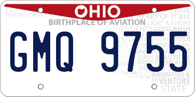 OH license plate GMQ9755