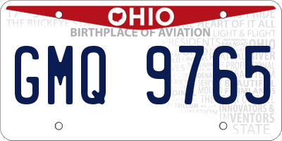 OH license plate GMQ9765