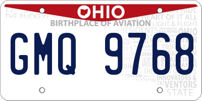 OH license plate GMQ9768