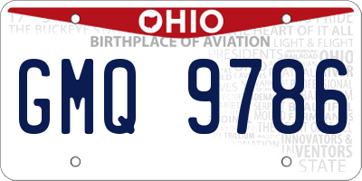 OH license plate GMQ9786