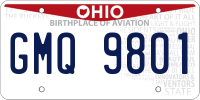 OH license plate GMQ9801