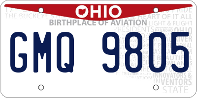 OH license plate GMQ9805