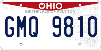 OH license plate GMQ9810