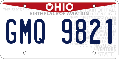 OH license plate GMQ9821
