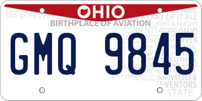 OH license plate GMQ9845