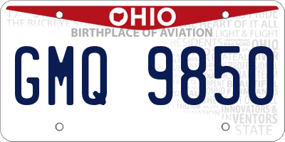 OH license plate GMQ9850