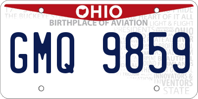 OH license plate GMQ9859