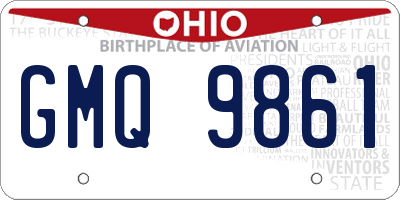 OH license plate GMQ9861