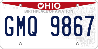 OH license plate GMQ9867