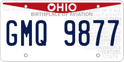 OH license plate GMQ9877