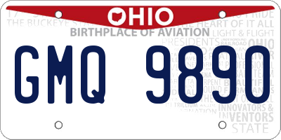 OH license plate GMQ9890