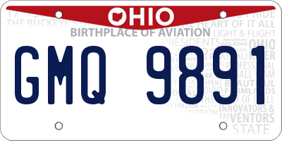 OH license plate GMQ9891