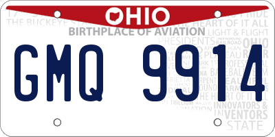 OH license plate GMQ9914