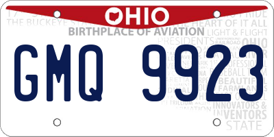 OH license plate GMQ9923