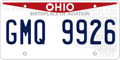 OH license plate GMQ9926