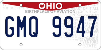 OH license plate GMQ9947