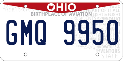 OH license plate GMQ9950