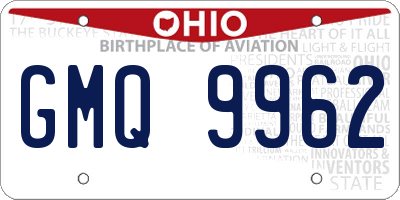 OH license plate GMQ9962