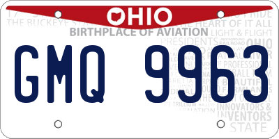 OH license plate GMQ9963