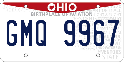 OH license plate GMQ9967