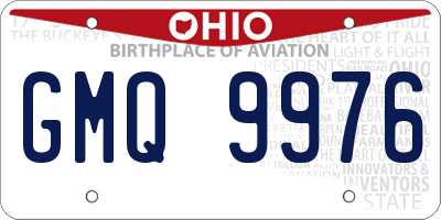 OH license plate GMQ9976