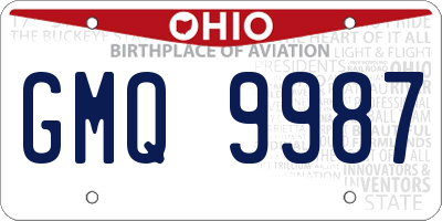 OH license plate GMQ9987