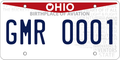 OH license plate GMR0001