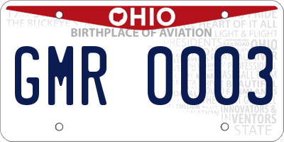 OH license plate GMR0003
