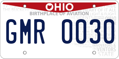 OH license plate GMR0030