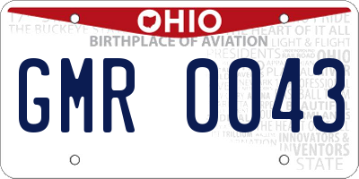 OH license plate GMR0043