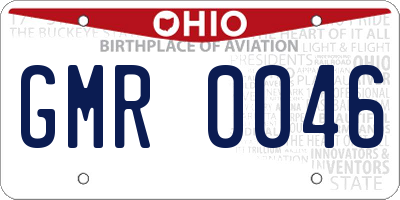 OH license plate GMR0046