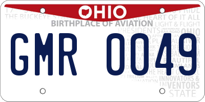 OH license plate GMR0049